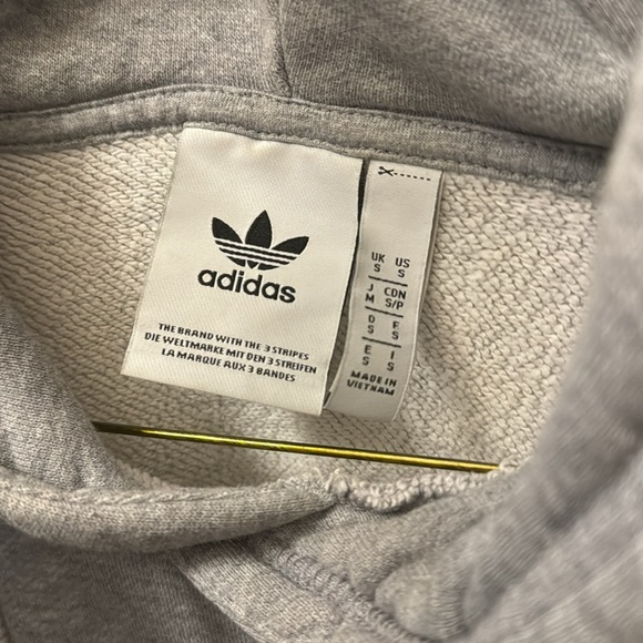 Womens Adidas Grey Logo Hoodie S - Picture 3 of 3